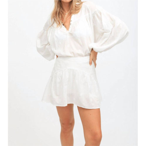 Electric & Rose serena skirt in cloud daisy embroidery