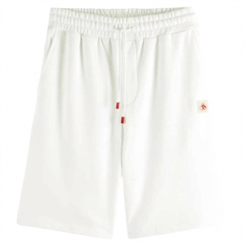 SCOTCH & SODA mens fleece sweat shorts in white