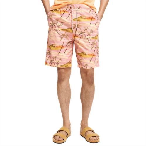 SCOTCH & SODA garment-dyed organic bermuda shorts in pink hawaiian