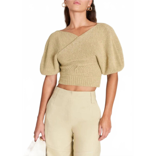Cult gaia shelly knit sweater in khaki