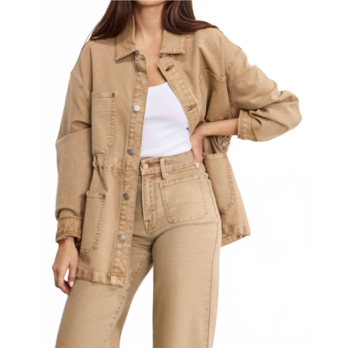 GOOD AMERICAN womens canvas jacket in khaki