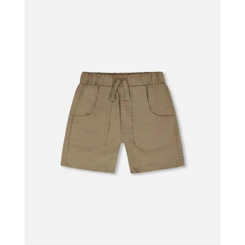 Deux par Deux parachute shorts with patch pockets beige