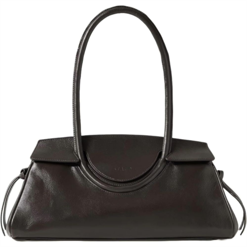 Staud womens maude leather shoulder bag espresso