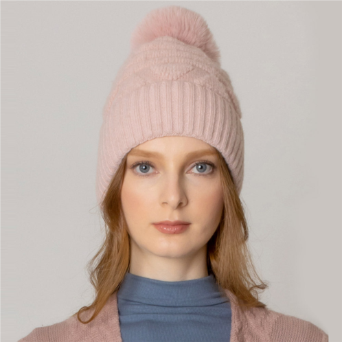 FASHNZFAB pom pom furry beanie hat