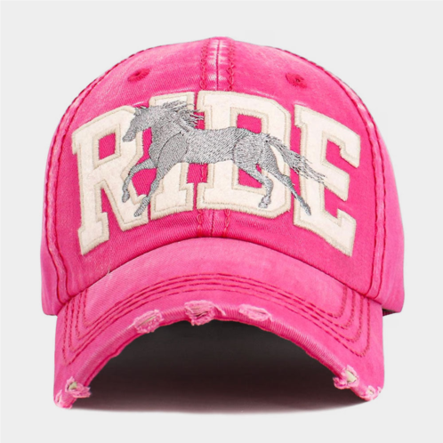 FASHNZFAB ride message western horse embroidered vintage baseball cap