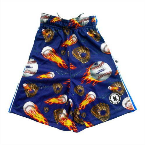 Flow Society boy pull on fastball baseball printed shorts in navy