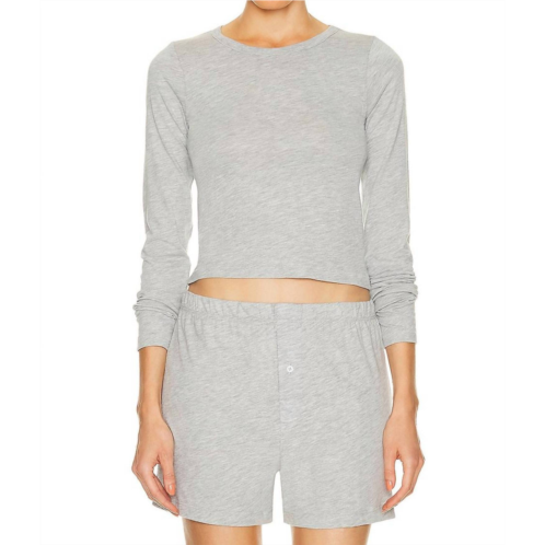 Eterne long sleeve baby tee in heather grey