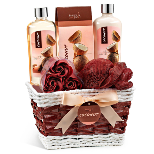 Freida and Joe bath gift set for women - coconut spa gift basket