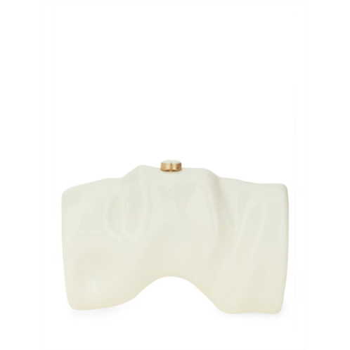 Cult Gaia sculptural white acrylic clutch