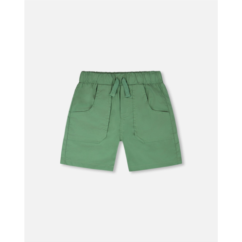 Deux par Deux parachute shorts with patch pockets green