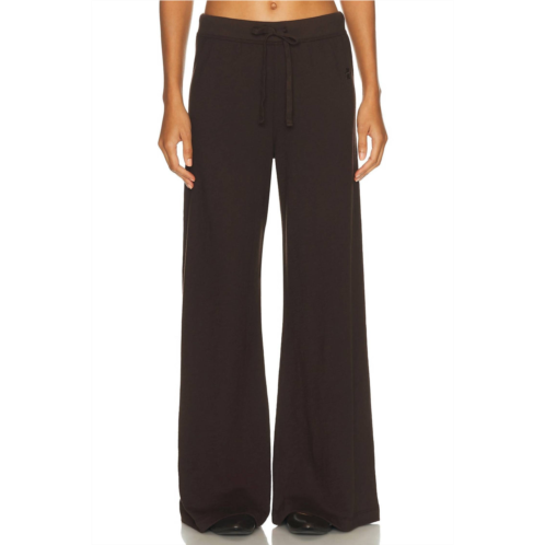 Eterne drawstring wide leg sweatpants in espresso