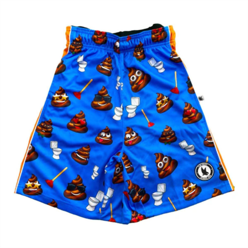 Flow Society boys shorts in watch your step poop emoji