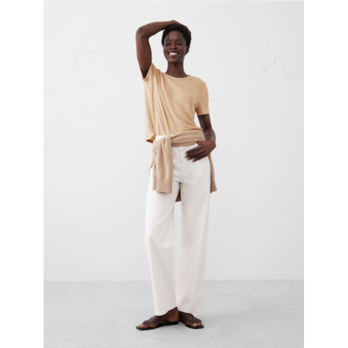 bananarepublic Linen-Blend Crew-Neck Top