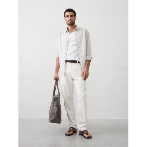 bananarepublic Slim-Straight Linen-Blend Cargos
