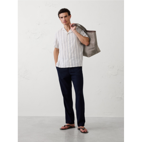 bananarepublic Straight-Fit Linen-Blend Pull-On Pant