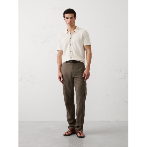 bananarepublic Slim-Straight Linen-Blend Cargos