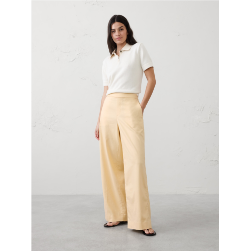 bananarepublic Wide-Leg High-Rise Linen-Blend Pant