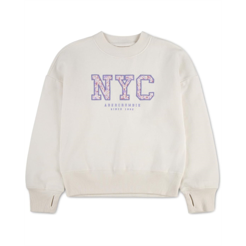 Girls abercrombie kids Floral Nyc Sweatshirt (Big Kids)