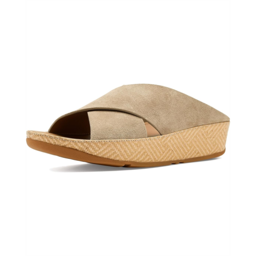 Womens FitFlop Lulu Lux Graphic-weave Suede Cross Slides