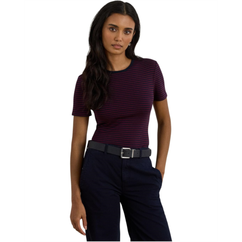 POLO RALPH LAUREN Striped Stretch Cotton Crewneck Tee