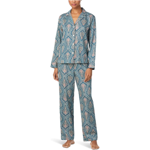 POLO RALPH LAUREN Long Sleeve Notch Collar Sateen PJ Set