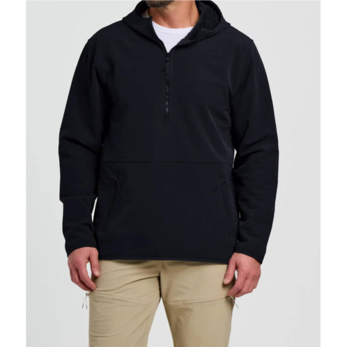 FREE FLY men gridback fleece anorak hoodie in black