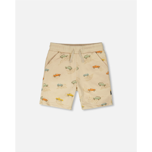 Deux par Deux french terry shorts beige jeep print