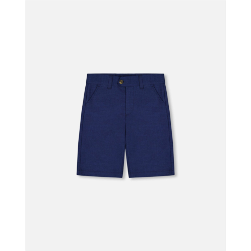 Deux par Deux slant pocket bermuda shorts navy blue