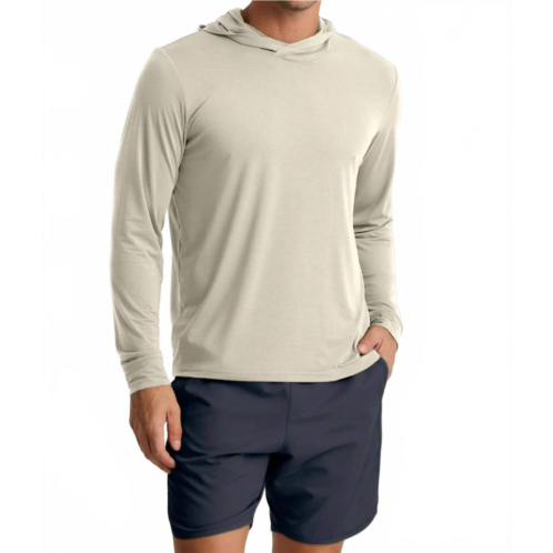 FREE FLY elevate lightweight long sleeve hoodie in heather birch