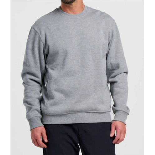 FREE FLY mens bamboo northcoast long sleeve fleece crew sweatshirt in heather grey