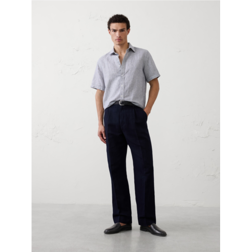 bananarepublic Relaxed-Fit Wide-Leg Linen-Blend Pant