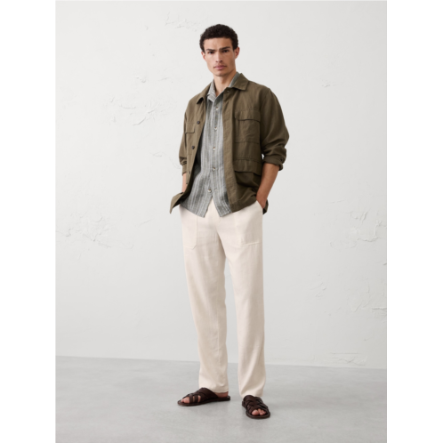 bananarepublic Straight-Fit Linen-Blend Pull-On Pant