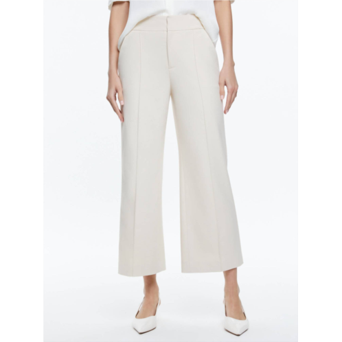 Alice olivia dylan cropped pant in solid oatmeal
