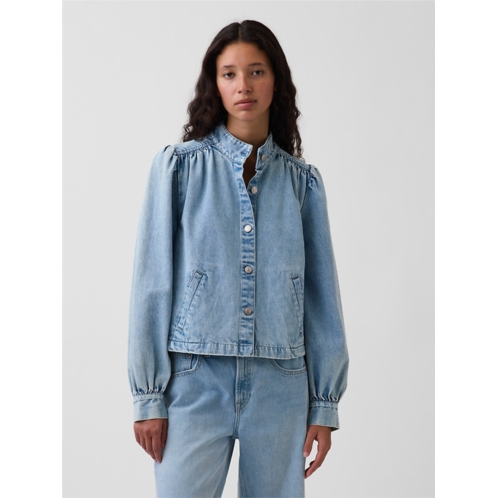 Gap Denim Balloon-Sleeve Crop Swing Jacket