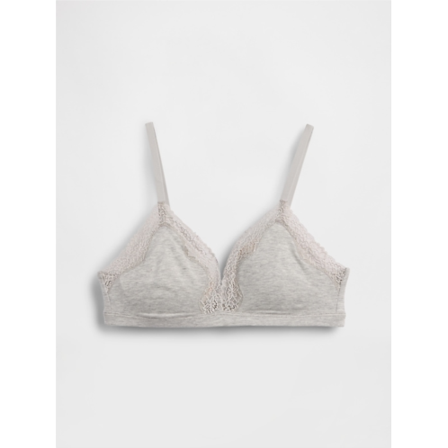 Gap Organic Stretch Cotton Lace-Trim Triangle Bra