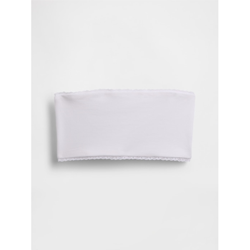 Gap Organic Stretch Cotton Lace-Trim Bandeau Bralette