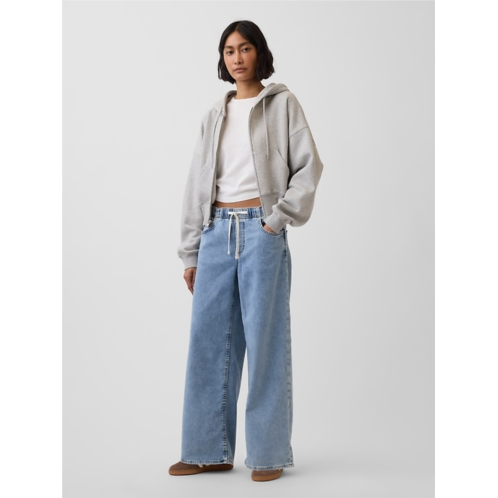 Gap Mid Rise Knit Easy Baggy Jeans