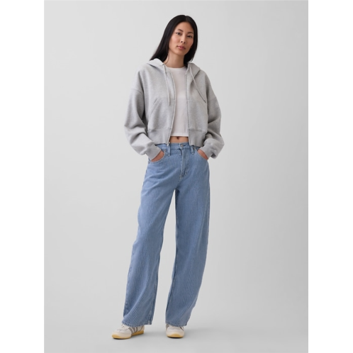 Gap High Rise UltraSoft Denim Stripe Barrel Jeans