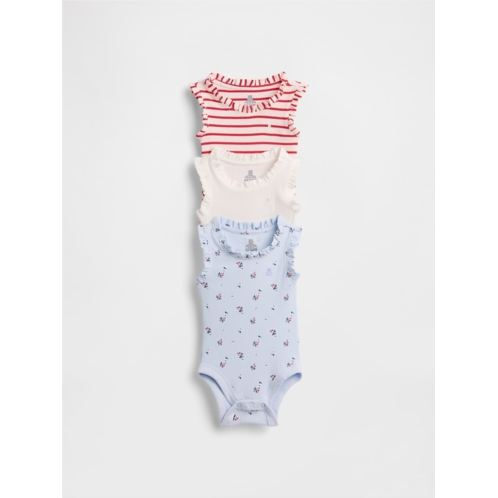 Gap Baby First Favorites TinyRib Ruffle Tank Bodysuit (3-Pack)