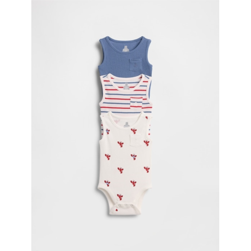 Gap Baby First Favorites TinyRib Pocket Tank Bodysuit (3-Pack)