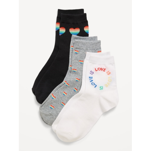 OldNavy Novelty Quarter Crew Socks 3-Pack for Women