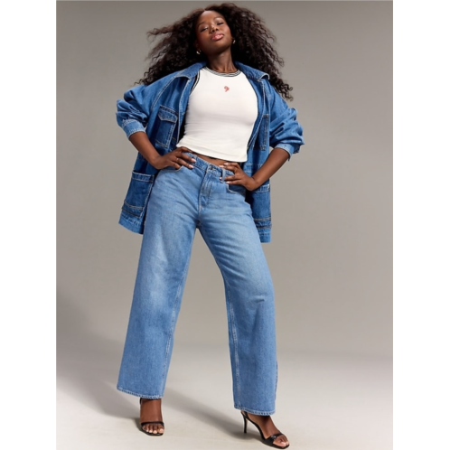 Old Navy x Christopher John Rogers Mid-Rise Side Stripe Baggy Wide-Leg Jeans