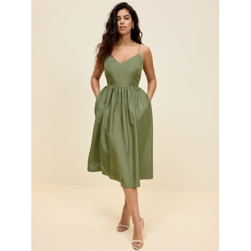 The Occasion by Old Navy Fit & Flare Sleeveless Taffeta Midi Dress