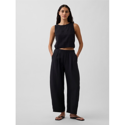 Gap Cotton Gauze Easy Barrel Pants