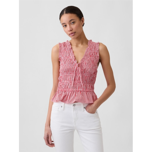 Gap Smocked Sleeveless Top