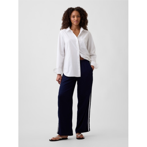 Gap Linen-Blend Stripe Wide-Leg Pants