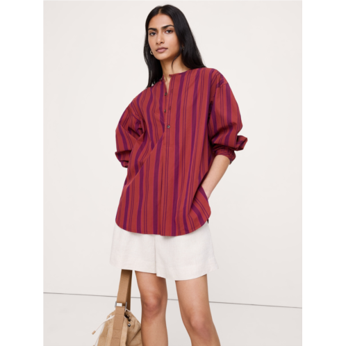 Bananarepublic Cotton Poplin Collarless Tunic
