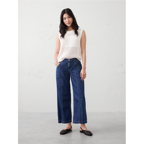 bananarepublic Wide-Leg Mid-Rise Summer Weight Cropped Jean