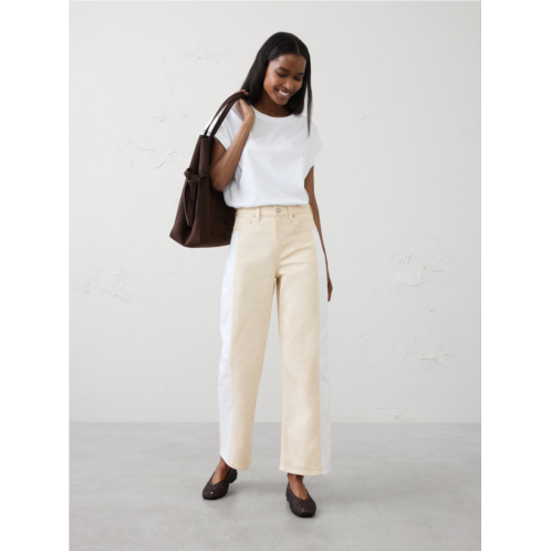 bananarepublic Straight High-Rise Contrast Pieced Jean