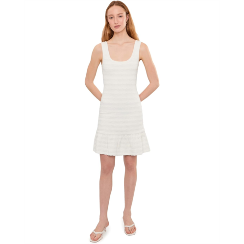 Womens CeCe Pointelle Square Neck Sleeveless Dress